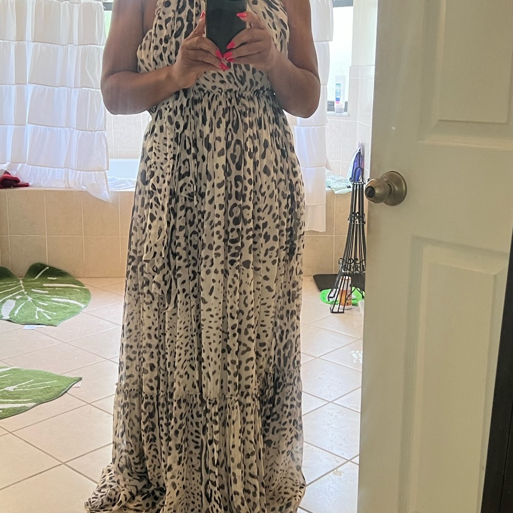 Vintage Dolce & Gabbana Grecian dress leopard